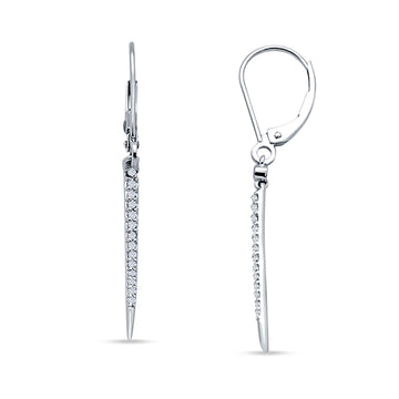 Drop Dangle Leverback Earrings Cubic Zirconia 925 Sterling Silver Wholesale